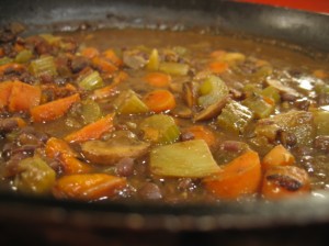 Simmering stew