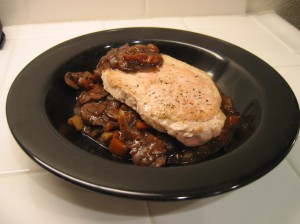 Pork chop and pan sauce