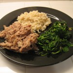 Kalua pork with spinach and brown rice Not exactly Hawaiian style