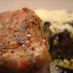 Pork chop and moussaka Pork chop with moussaka