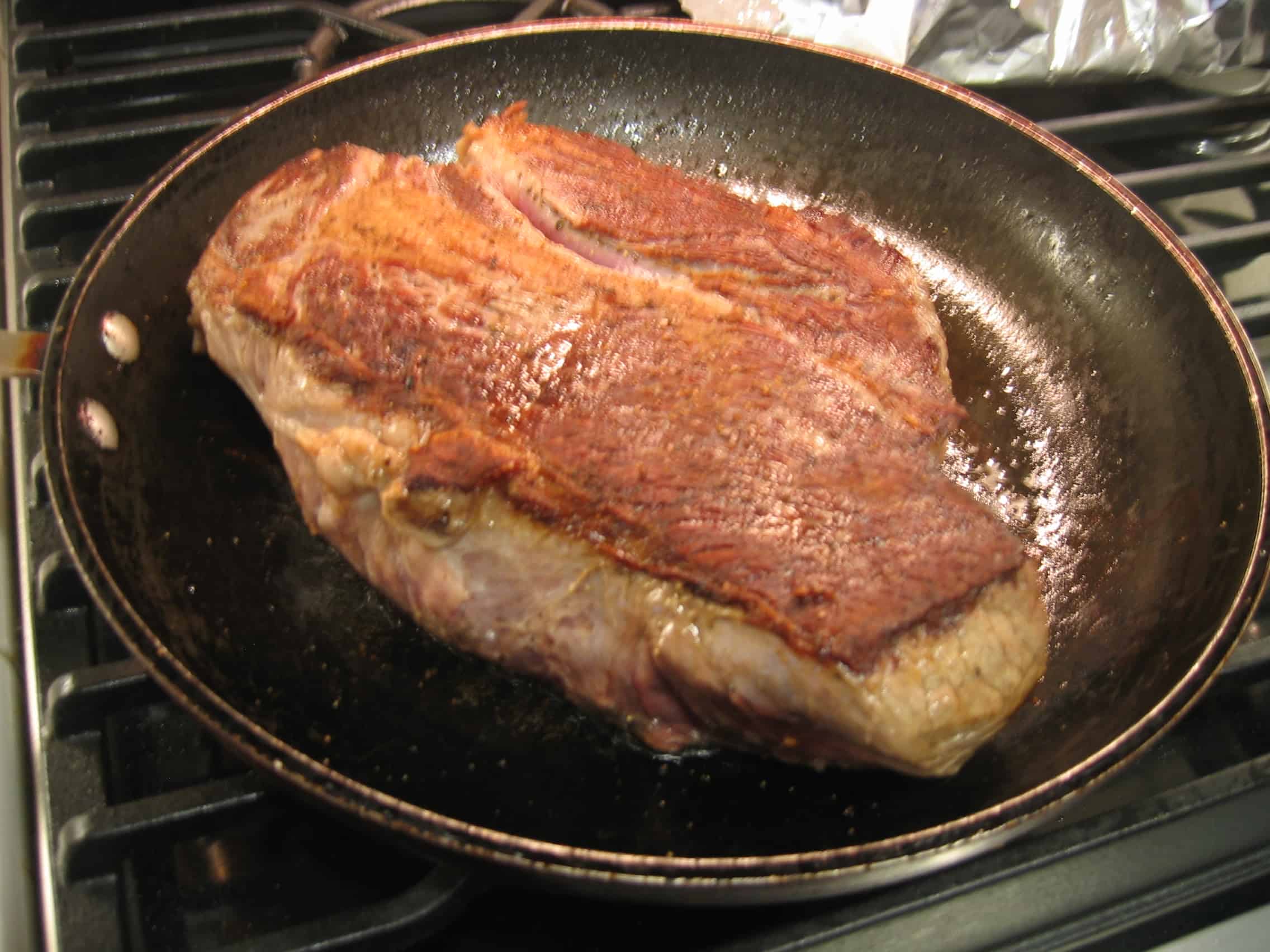 Chuck roast done caramelizing