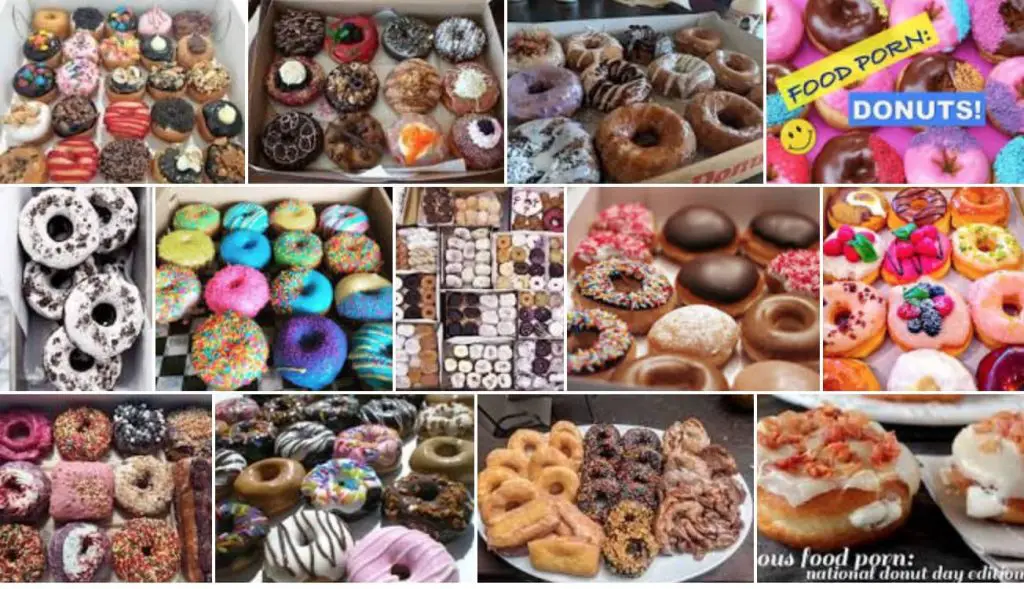 Mosaic of donut images